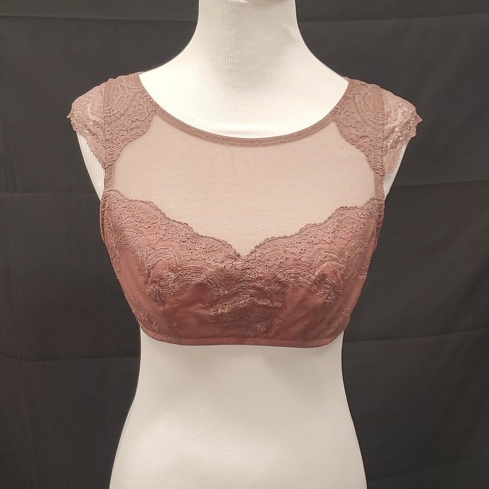 Gilligan & O'Malley Cap Sleeved Lace Bralette SZ LG